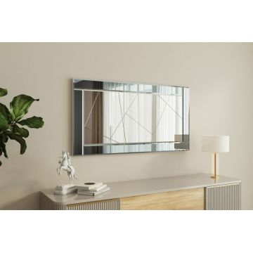 Oglinda decorativa, Siam, Pierre, 60x120x2 cm, MDF , Fume / Alb