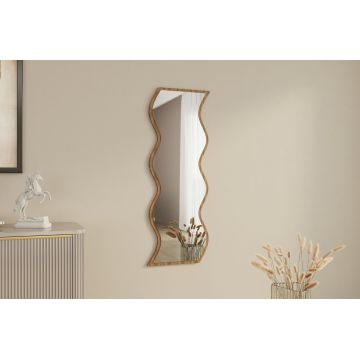 Oglinda decorativa, Siam, Safi, 40x120x2 cm, MDF , Alb/Maro
