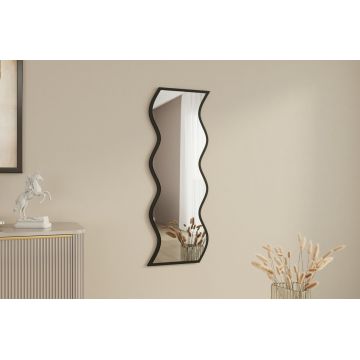 Oglinda decorativa, Siam, Safi, 40x120x2 cm, MDF , Alb/Negru