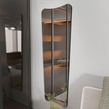 Oglinda decorativa, Siam, Vitros, 55x150x2 cm, MDF , Negru