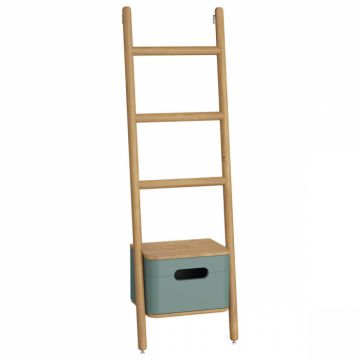 Suport vertical verde fjord tip scara pentru prosop baie, cu sertat, culoare mat   66160