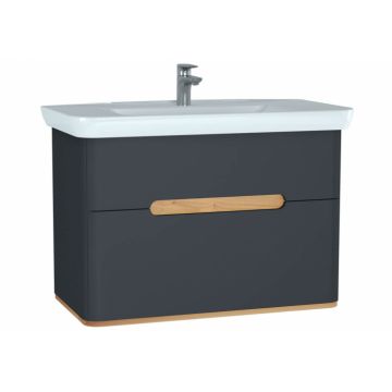 Unitate de baza lavoar baie 100cm, cu 2 drawers, fara legs, mat anthracite   60838