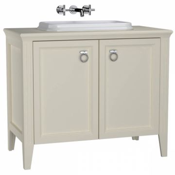 Unitate de baza lavoar baie 100cm, cu usi, cu pe blat lavoar   chiuveta baie mat ivory   62173