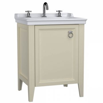 Unitate de baza lavoar baie, 65cm, cu usi, cu chiuveta vanity 3 orificii pentru robinet, mat ivory, dreapta   62264