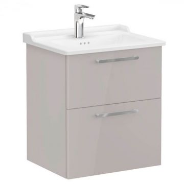 Unitate de baza lavoar baie, cu doua sertare 60cm inalt gloss sahara beige, cu classical lavoar   chiuveta baie   68278