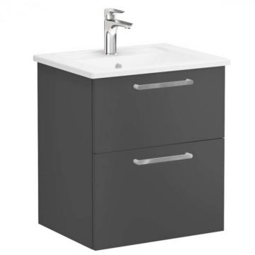 Unitate de baza lavoar baie, cu doua sertare 60cm mat storm grey, cu angular lavoar   chiuveta baie   68269