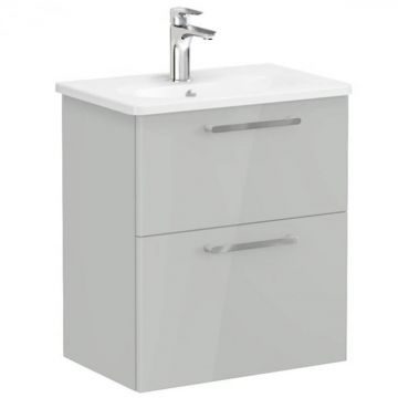 Unitate de baza lavoar baie, cu doua sertare, compact 60cm inalt gloss pearl grey, cu rounded lavoar   chiuveta baie   68101