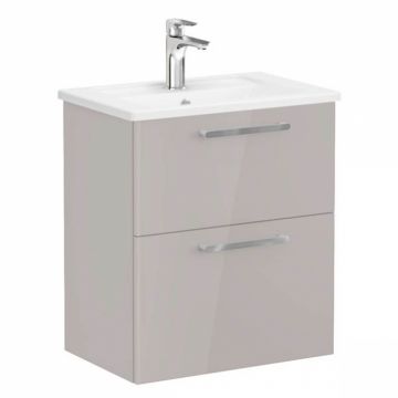 Unitate de baza lavoar baie, cu doua sertare, compact 60cm inalt gloss sahara beige, cu angular lavoar   chiuveta baie   68093