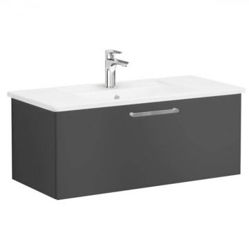 Unitate de baza lavoar baie, cu un sertar 100cm, mat storm grey, cu angular lavoar   chiuveta baie   68243