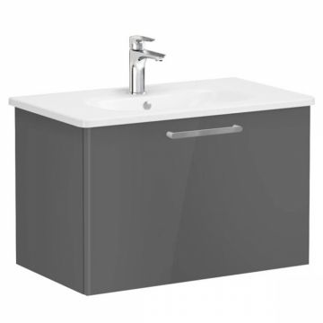 Unitate de baza lavoar baie, cu un sertar 80cm, inalt gloss anthracite, cu rounded lavoar   chiuveta baie   66425