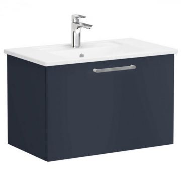 Unitate de baza lavoar baie, cu un sertar 80cm, mat dark albastru, cu angular lavoar   chiuveta baie   68222