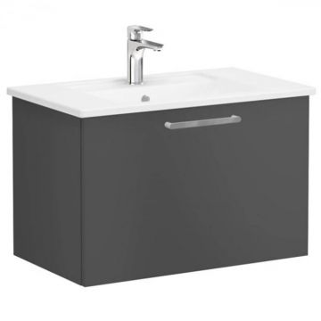 Unitate de baza lavoar baie, cu un sertar 80cm, mat storm grey, cu angular lavoar   chiuveta baie   68221