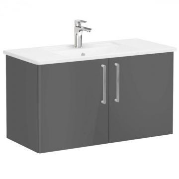 Unitate de baza lavoar baie, cu usi 100cm, inalt gloss anthracite, cu angular lavoar   chiuveta baie   66316
