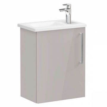 Unitate de baza lavoar baie, cu usi, 45cm, compact, cu dreapta orificiu pentru baterie, inalt gloss sahara beige, cu angular lavoar   chiuveta baie stanga   66344