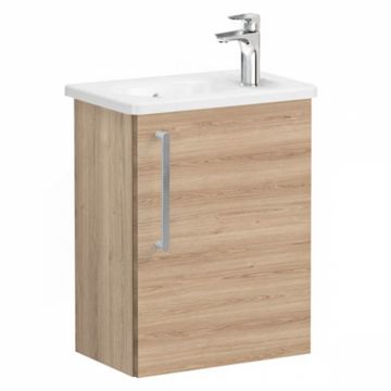 Unitate de baza lavoar baie, cu usi, 45cm, compact, cu dreapta orificiu pentru baterie, natural oak, cu rounded lavoar   chiuveta baie dreapta   66327