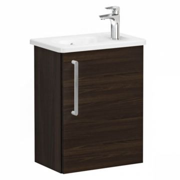 Unitate de baza lavoar baie, cu usi, 45cm, compact, cu dreapta orificiu pentru baterie, walnut, cu rounded lavoar   chiuveta baie dreapta   66325