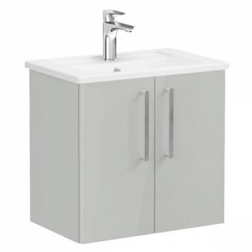 Unitate de baza lavoar baie, cu usi 60cm compact, inalt gloss pearl grey, cu angular lavoar   chiuveta baie   66370