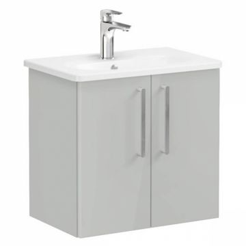 Unitate de baza lavoar baie, cu usi 60cm compact, inalt gloss pearl grey, cu rounded lavoar   chiuveta baie   66371