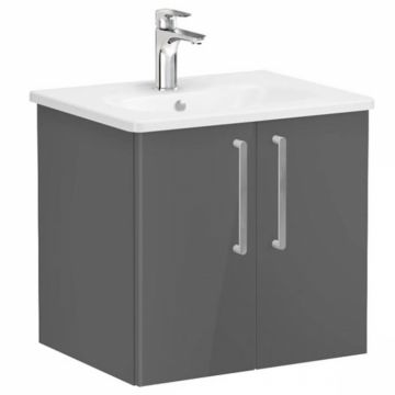 Unitate de baza lavoar baie, cu usi 60cm inalt gloss anthracite, cu rounded lavoar   chiuveta baie   66353