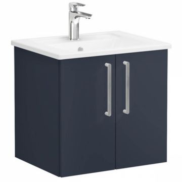 Unitate de baza lavoar baie, cu usi 60cm mat dark albastru, cu angular lavoar   chiuveta baie   68132