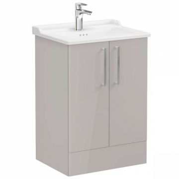 Unitate de baza lavoar baie, cu usi 60cm pe pardoseala, inalt gloss sahara beige, cu classical lavoar   chiuveta baie   68195
