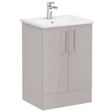 Unitate de baza lavoar baie, cu usi 60cm pe pardoseala, inalt gloss sahara beige, cu rounded lavoar   chiuveta baie   66381
