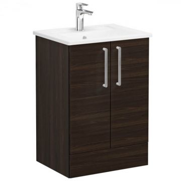 Unitate de baza lavoar baie, cu usi 60cm pe pardoseala, walnut, cu angular lavoar   chiuveta baie   66372
