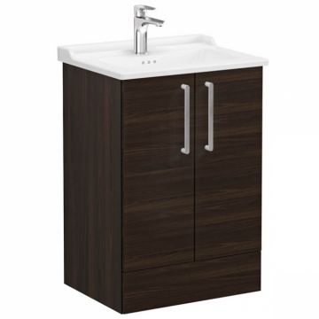 Unitate de baza lavoar baie, cu usi 60cm pe pardoseala, walnut, cu classical lavoar   chiuveta baie   68200