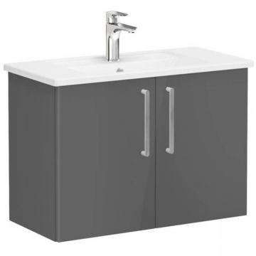 Unitate de baza lavoar baie, cu usi 80cm, compact, inalt gloss anthracite, cu angular lavoar   chiuveta baie   66400