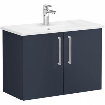 Unitate de baza lavoar baie, cu usi 80cm, compact, mat dark albastru, cu angular lavoar   chiuveta baie   68084