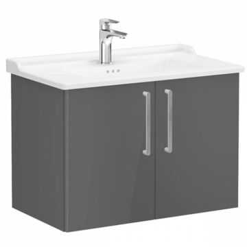 Unitate de baza lavoar baie, cu usi 80cm, inalt gloss anthracite, cu classical lavoar   chiuveta baie   68158