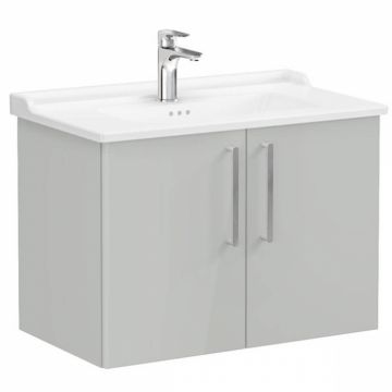 Unitate de baza lavoar baie, cu usi 80cm, inalt gloss pearl grey, cu classical lavoar   chiuveta baie   68157