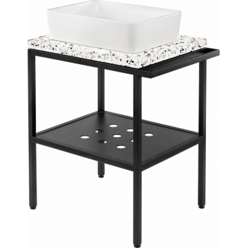 Consola sustinere cu blat stejar si lavoar inclus, 600x500x140 mm, Deante, Hiacynt