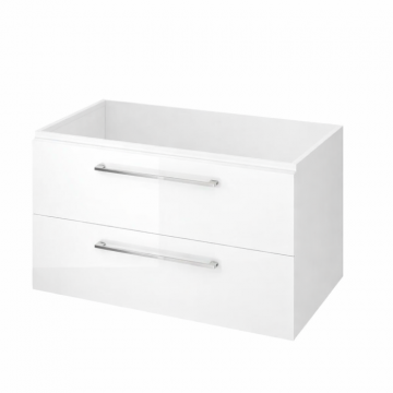 Dulap baie suspendat Lara 2 sertare pentru  lavoar Como 90 cm, alb, Cersanit