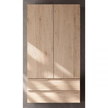 Dulap inalt suspendat, Kolpasan, Naomi, cu 2 usi si 2 sertare, natural wood