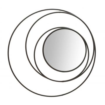Oglinda decorativa Dark, Mauro Ferretti, Ø 80 cm, fier, negru