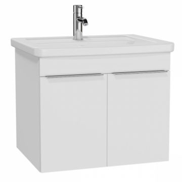 Quadrum Unitate de baza lavoar baie, 65cm, cu usi, alb inalt gloss   62539