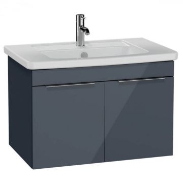 Quadrum Unitate de baza lavoar baie 80cm, cu usi, anthracite inalt gloss   66165