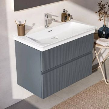 Set mobilier suspendat Ideal Standard Finesse albastru cenusiu 80 cm cu lavoar - Dimensiune 80 cm