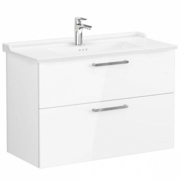 Unitate de baza lavoar baie, cu doua sertare 100cm, inalt gloss alb, cu classical lavoar   chiuveta baie   68323