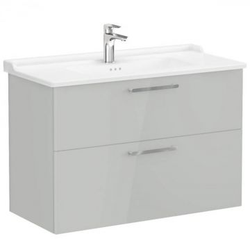 Unitate de baza lavoar baie, cu doua sertare 100cm, inalt gloss pearl grey, cu classical lavoar   chiuveta baie   68324