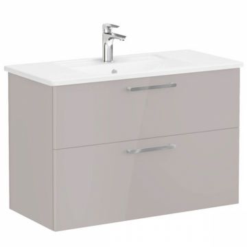 Unitate de baza lavoar baie, cu doua sertare 100cm, inalt gloss sahara beige, cu angular lavoar   chiuveta baie   68306