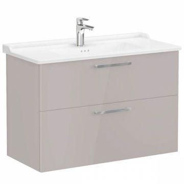 Unitate de baza lavoar baie, cu doua sertare 100cm, inalt gloss sahara beige, cu classical lavoar   chiuveta baie   68326