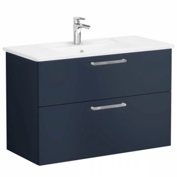 Unitate de baza lavoar baie, cu doua sertare 100cm, mat dark albastru, cu angular lavoar   chiuveta baie   68309