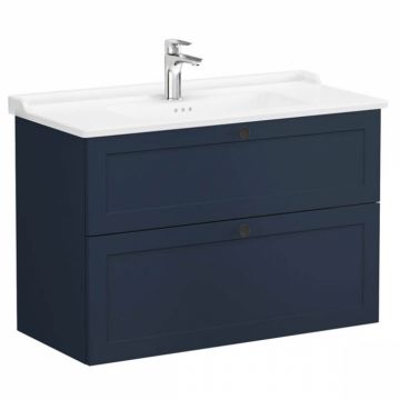 Unitate de baza lavoar baie, cu doua sertare 100cm, mat dark albastru, cu classical lavoar   chiuveta baie   68895