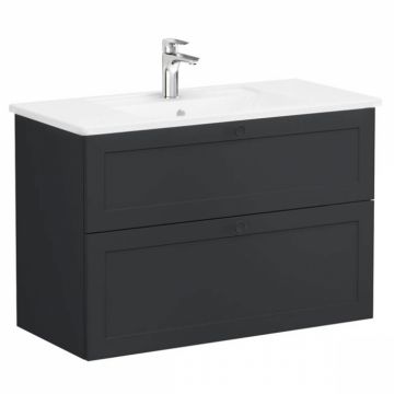 Unitate de baza lavoar baie, cu doua sertare 100cm, mat graphite, cu angular lavoar   chiuveta baie   68880