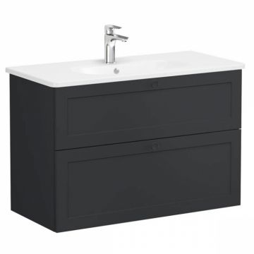 Unitate de baza lavoar baie, cu doua sertare 100cm, mat graphite, cu rounded lavoar   chiuveta baie   68887