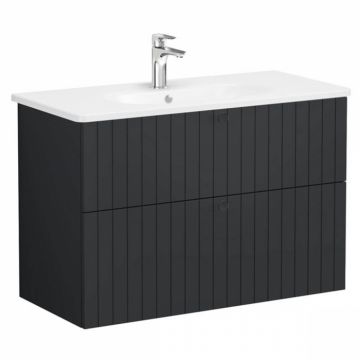 Unitate de baza lavoar baie, cu doua sertare 100cm, mat graphite, cu rounded lavoar   chiuveta baie   69461