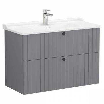 Unitate de baza lavoar baie, cu doua sertare 100cm, mat grey, cu classical lavoar   chiuveta baie   69466