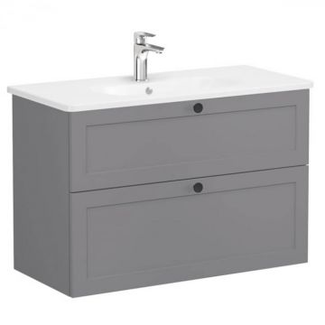 Unitate de baza lavoar baie, cu doua sertare 100cm, mat grey, cu rounded lavoar   chiuveta baie   68885